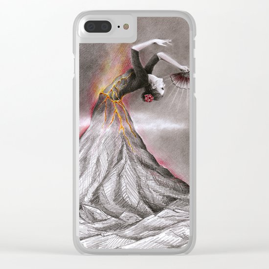 Dancing Volcano Clear iPhone Case