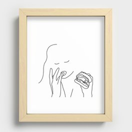 Finger Lickin' Burger Line Drawing Version 2 Recessed Framed Print
