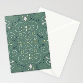 Green mandala vibe Stationery Card