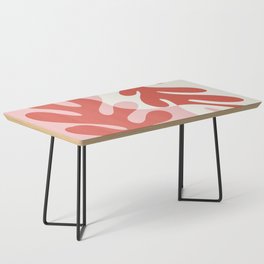 Abstract Matisse Organic Leaves Shapes \\ Muted Red & Blush Pink Coffee Table