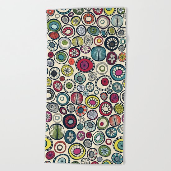 Honolulu hoops cream Beach Towel