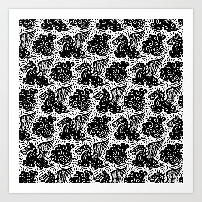 pegasus black and white