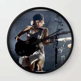 Ellie Rowsell playing guitar on stage, England,  poster Wall Clock