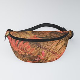 Crazy colored nature serie: orange fern leaves Fanny Pack