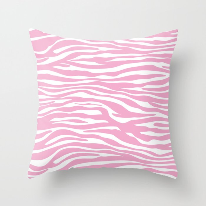 Pink Zebra Skin Throw Pillow