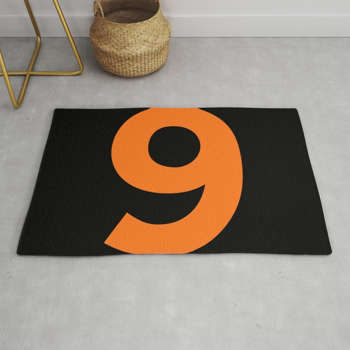 Number 9 (Orange & Black) Rug