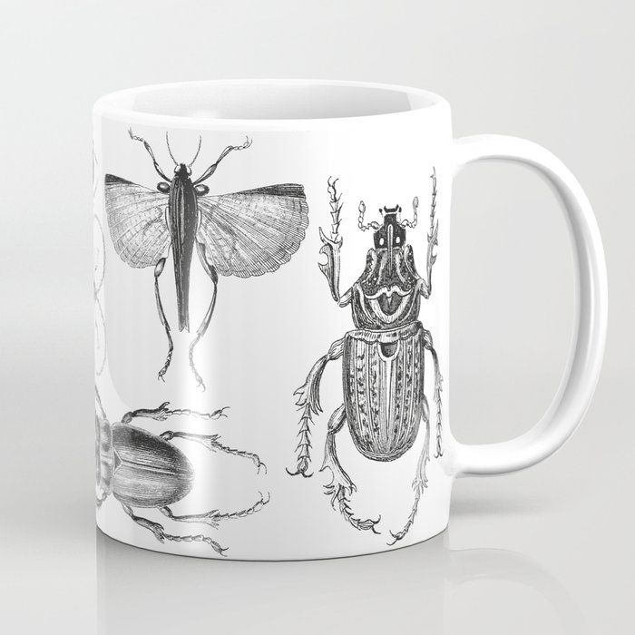 Vintage Beetle black and white drawing Coffee Mug