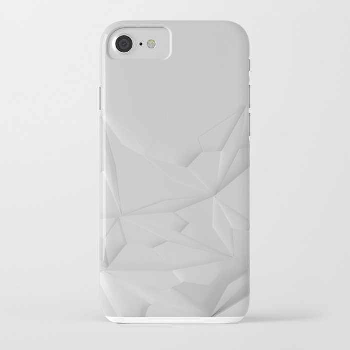 Low poly White Ice Background with Horizontal free space iPhone Case