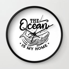 The Ocean Is My Home Apnoe Freediver Freediving Wall Clock