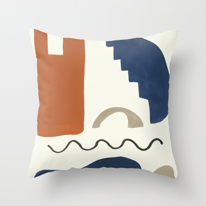 Navy and hot sale rust throw pillows