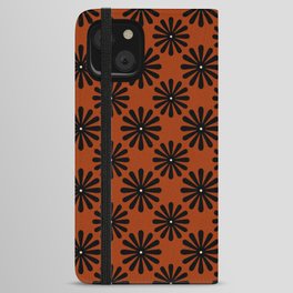 Orange floral pattern design iPhone Wallet Case