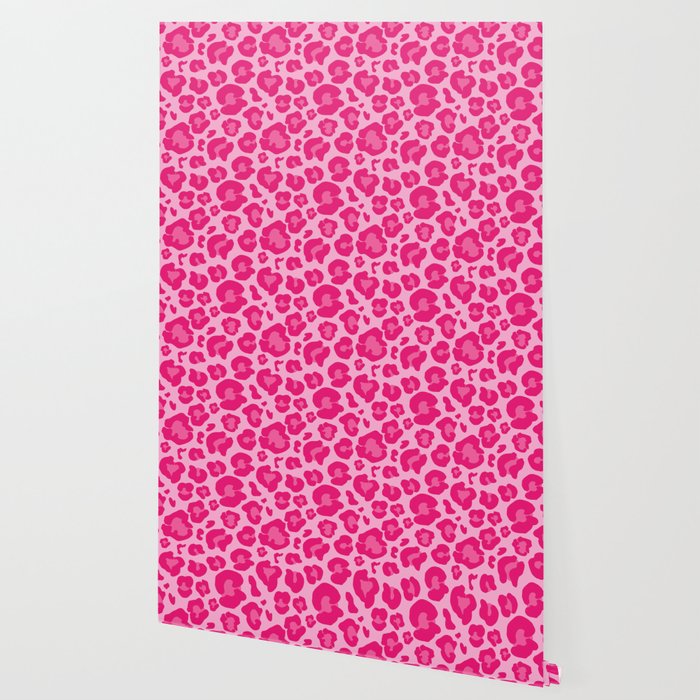 Pink Leopard Print Pattern Wallpaper - Preppy Aesthetic