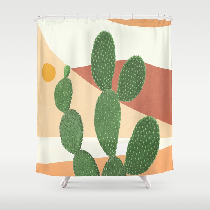 Abstract Cactus II Shower Curtain