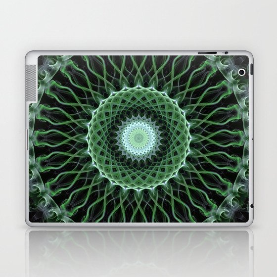 Malachite green mandala Laptop & iPad Skin