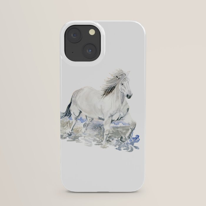 Wild White Horse iPhone Case by Melly Terpening Society6
