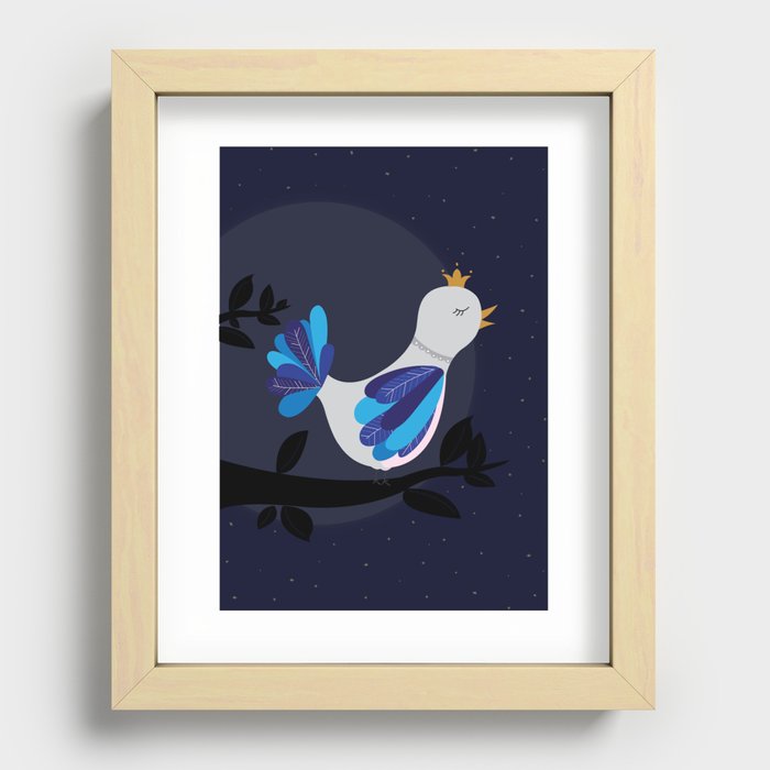 Rock-A-Bye Blue Bird Recessed Framed Print