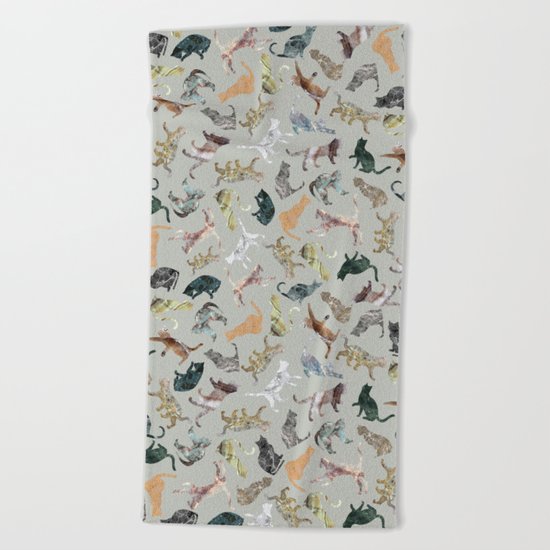 Marble Cats Beach Towel