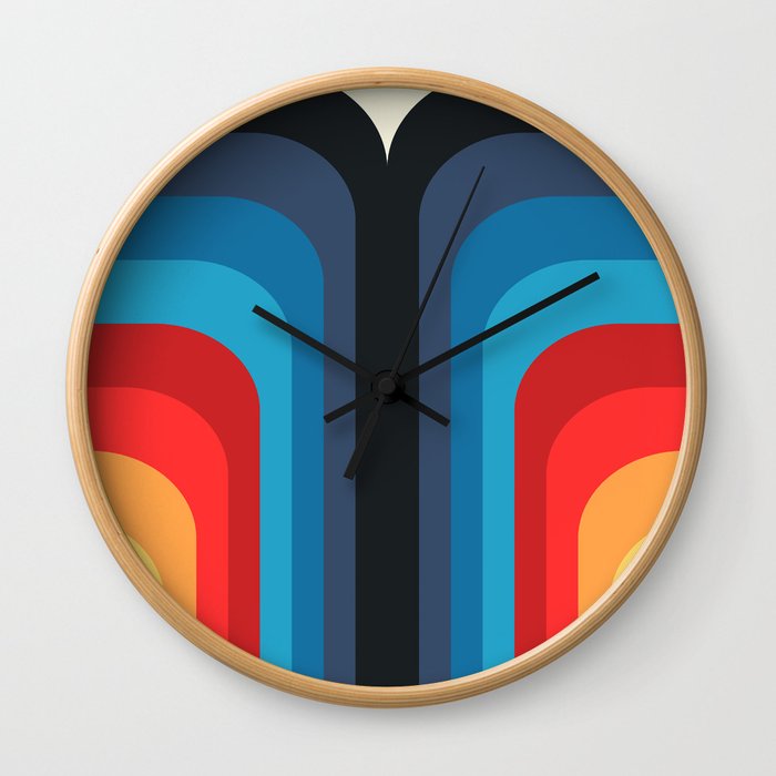 Retro Rainbow 01 Wall Clock