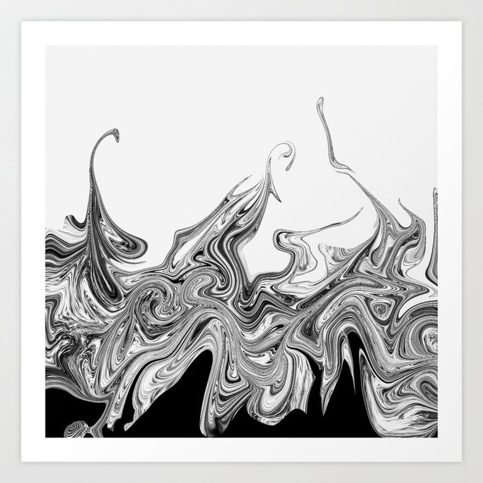 Modern contemporary Black and White Abstract Art Print by Sheila  Wenzel-Ganny