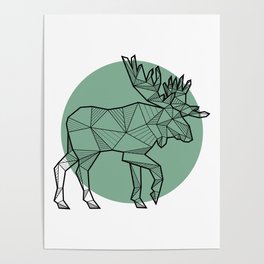 Moose - Geometric Animals Poster