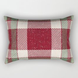 Retro Farmhouse Cozy Christmas Plaid with Glitz Rectangular Pillow