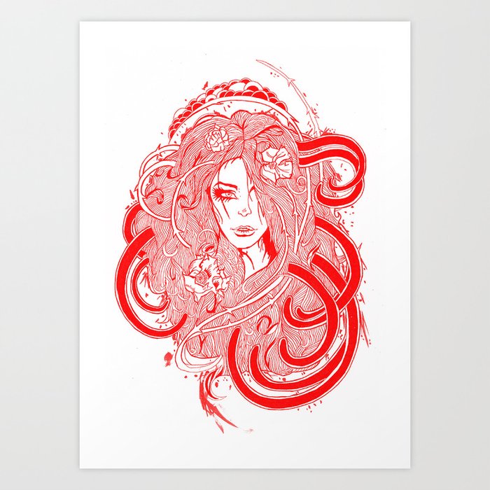 Rose Red.  Art Print