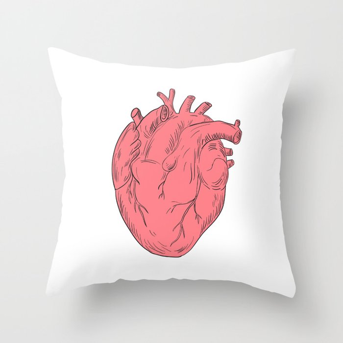 Anatomical heart pillow top