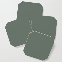 GREEN SMOKE SOLID COLOR. Plain Dusty Green  Coaster