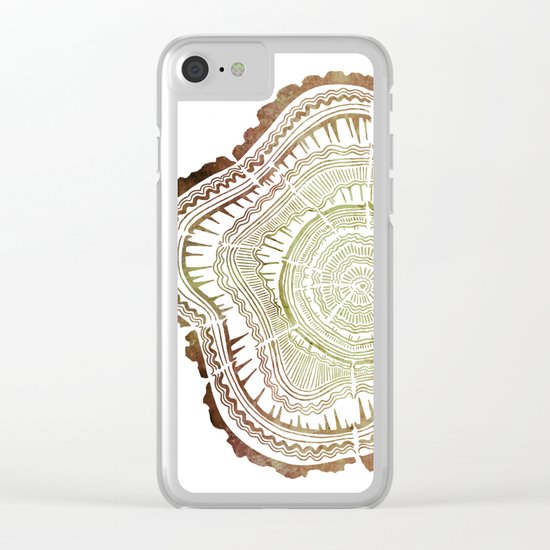 Tree Rings – Watercolor Ombre Clear iPhone Case