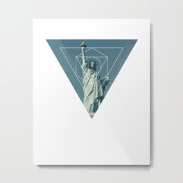 Statue of Liberty - Geometric Photography Metal Print | Statue, Photo, Statueofliberty, Ellisisland, Usaposterprint, Newyork, Graphic Design, Americanlandmark, Newyorksightseeing, Uslandmark 