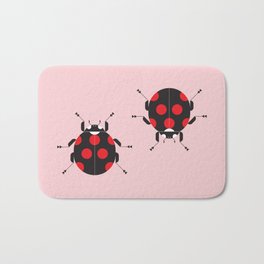 Ladybug Pink Bath Mat | Geometricart, Bug, Ladybug, Nursery, Geometricdesign, Insect, Pink, Naturemodern, Kids, Minimaldesign 