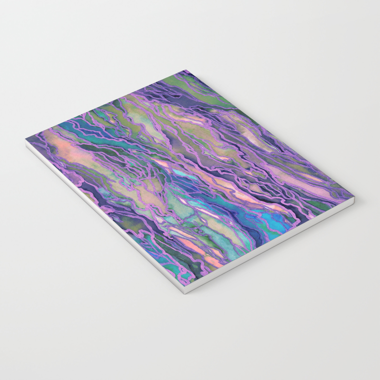 Marble Idea Lavender Pink Peach Abstract Watercolor Painting