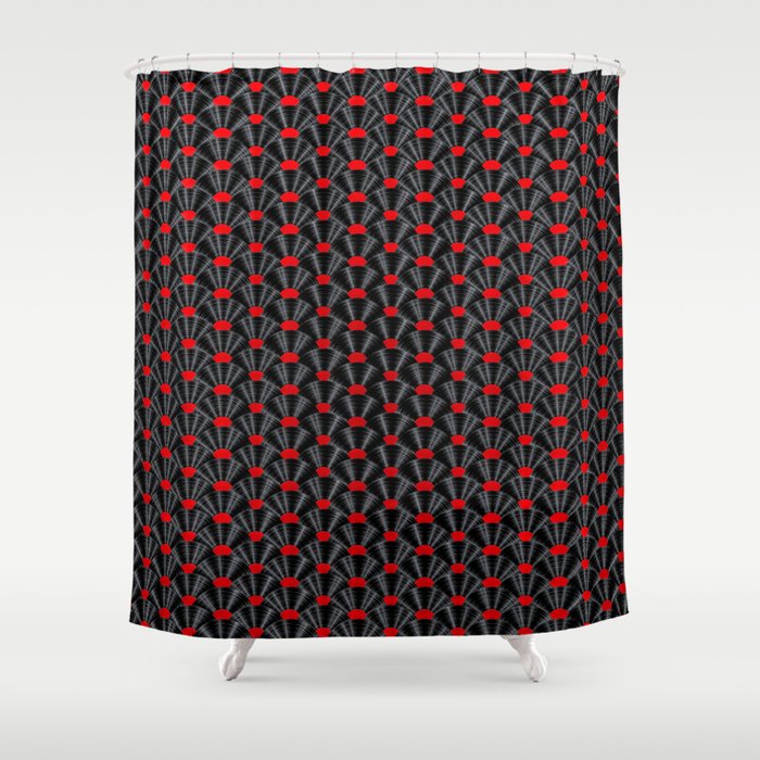 Covered in Vinyl / Vinyl records arranged in scale pattern Shower Curtain