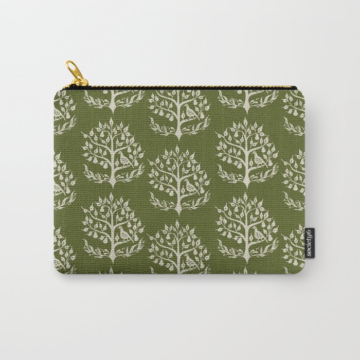 Partridge in a Pear Tree - Green Carry-All Pouch