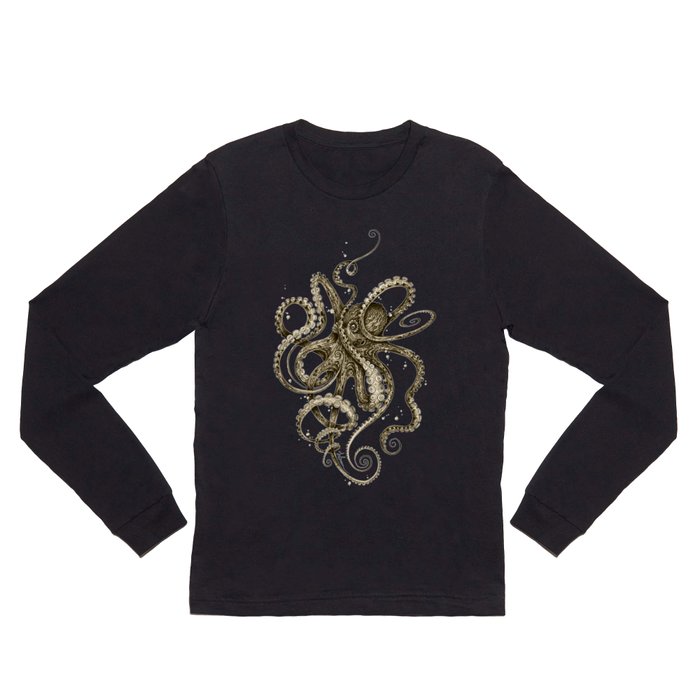 Octopsychedelia Sepia Long Sleeve T Shirt