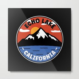 Echo Lake California Mountain Metal Print | Roadtrip, Angling, Lake, Fish, Adventure, Echolake, Hike, Camp, Travel, Graphicdesign 