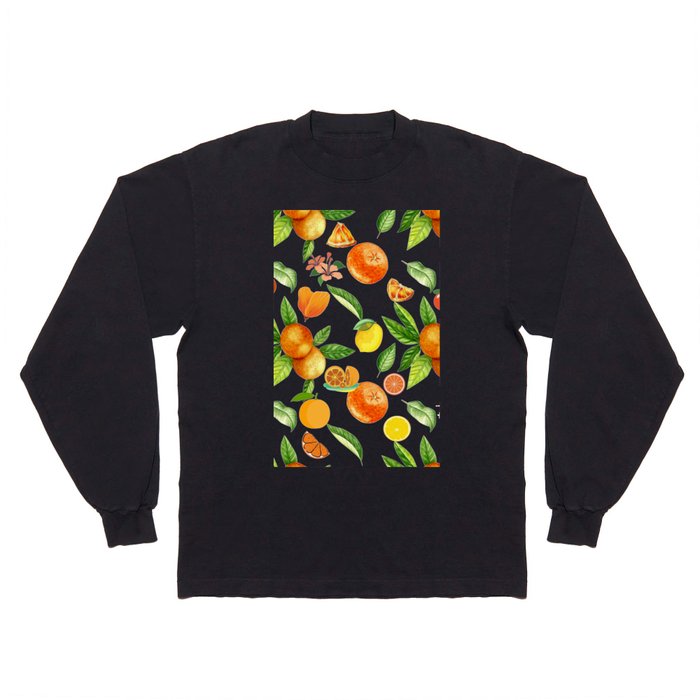 Tropical Orange Garden Long Sleeve T Shirt