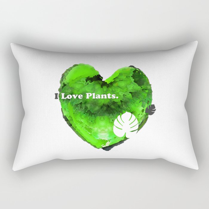 Clean Green Heart Art For Plant Lovers Rectangular Pillow