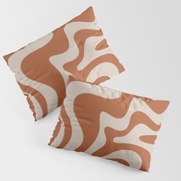 Liquid Swirl Retro Abstract Pattern in Clay and Putty Earth Tones Pillow Sham
