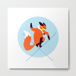 Fox skier Metal Print
