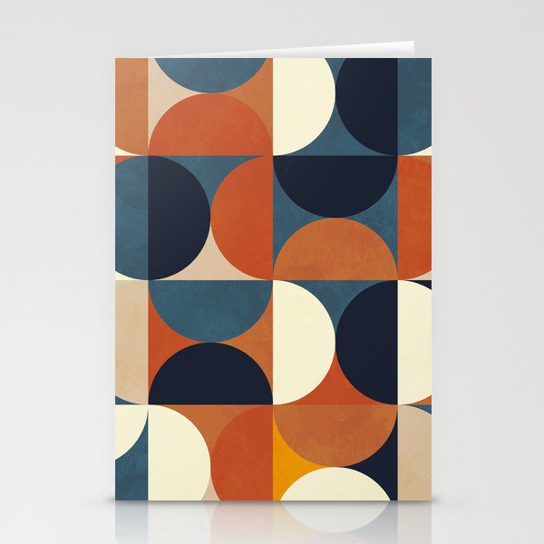 mid century abstract shapes fall winter 1 Stationery Cards