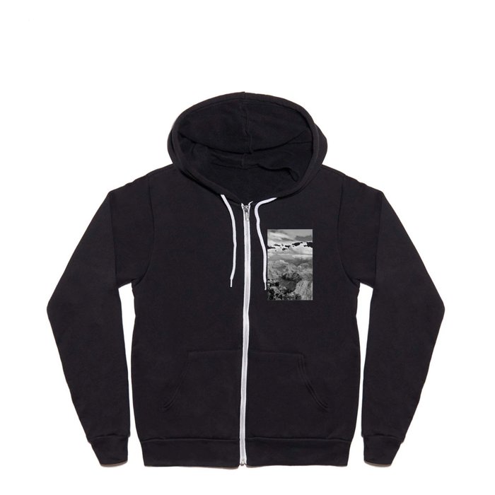 Grand Canyon in Black and White Full Zip Hoodie