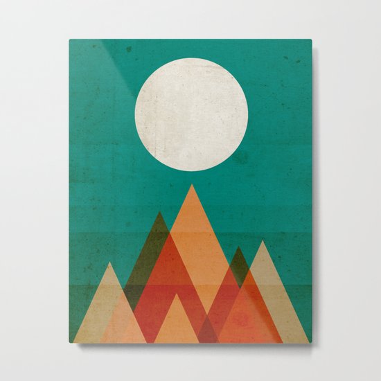 Full moon over Sahara desert Metal Print