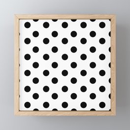 White & Black Polka Dots Framed Mini Art Print