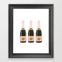 Three Champagne Rose Bottles Framed Art Print