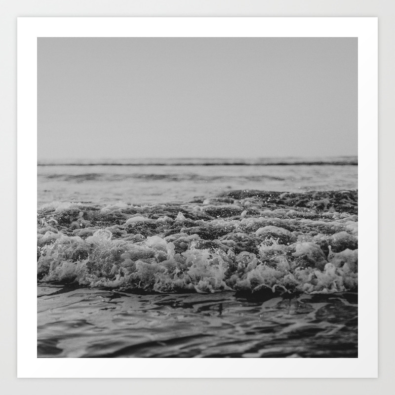 Black And White Pacific Ocean Waves Art Print By Floresimagespdx Society6