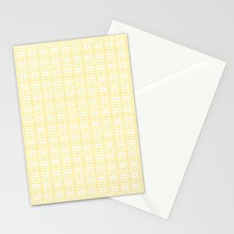 Retro Daisy Lace White on Yellow Stationery Card