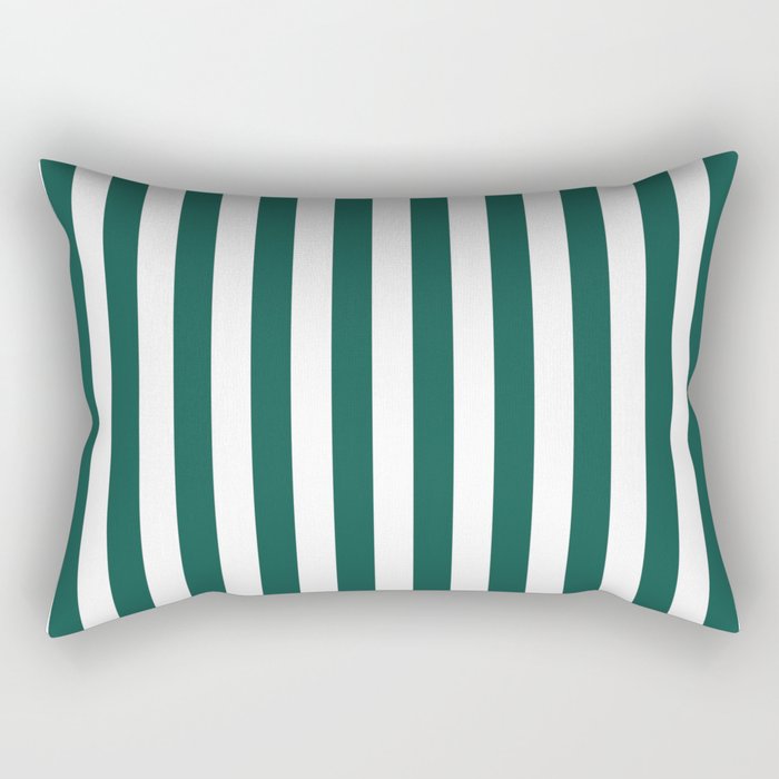 Green And White Stripes Summer Style Rectangular Pillow