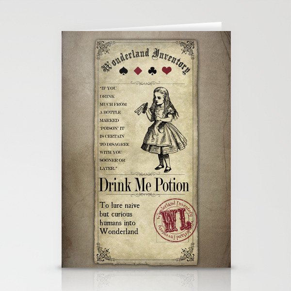 Wonderland Inventory Labels - Drink Me Potion Stationery ...