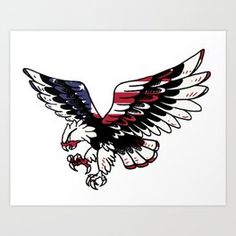 american flag eagle Art Print